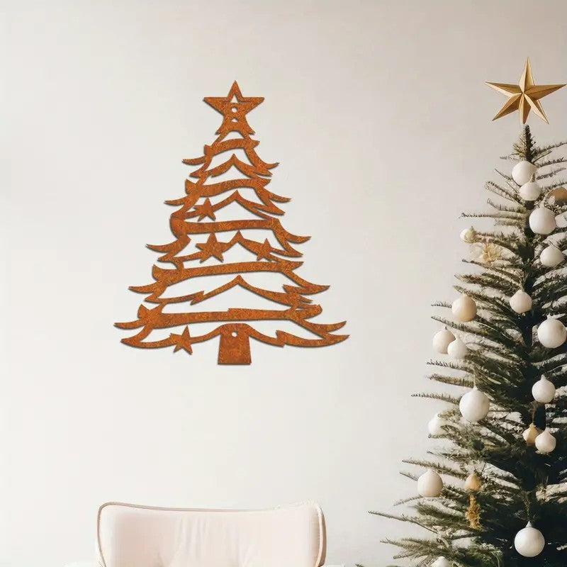 Metal Iron Art Silhouette Christmas Tree Wall Decoration Home Decoration Wholesale