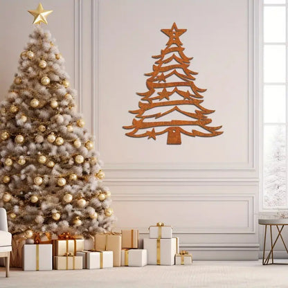 Metal Iron Art Silhouette Christmas Tree Wall Decoration Home Decoration Wholesale
